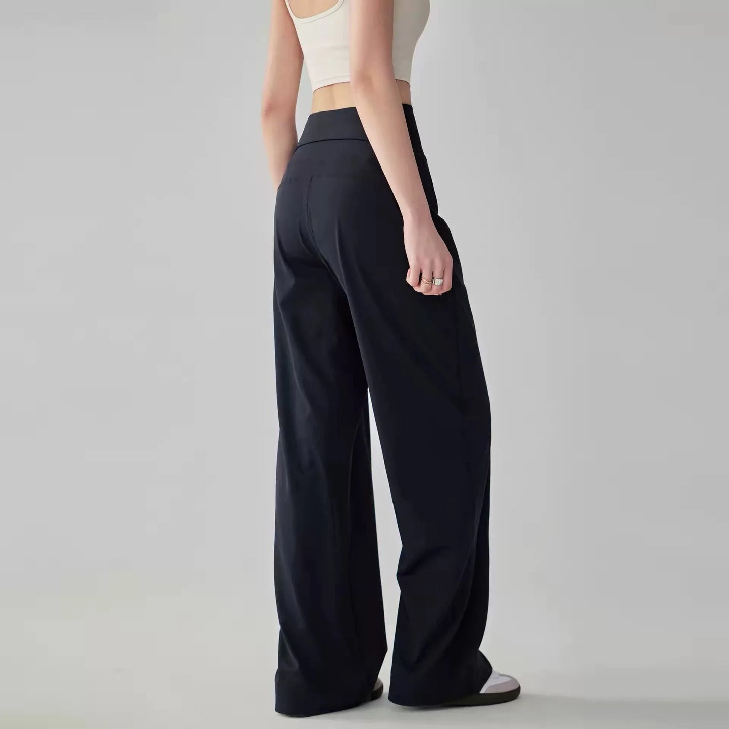 High Waisted Wide Leg Yoga Pants Women Loose Drape Slimming