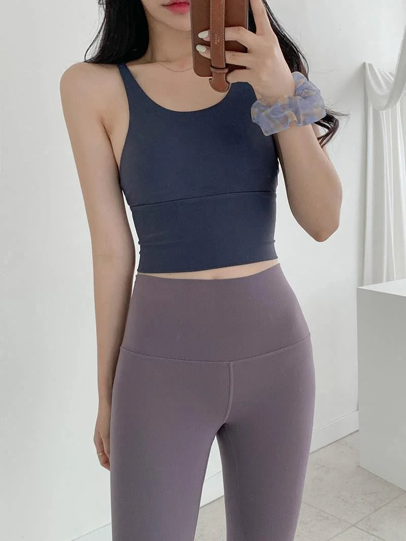 Padded Cross Strap Sports Bra Longline Yoga Vest - Summer 2026