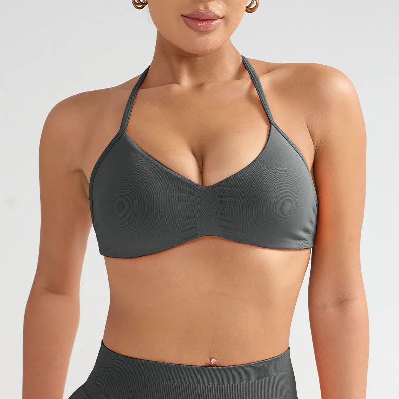 Elegant Back Strap Sports Bra - Ultra Supportive Yoga Top