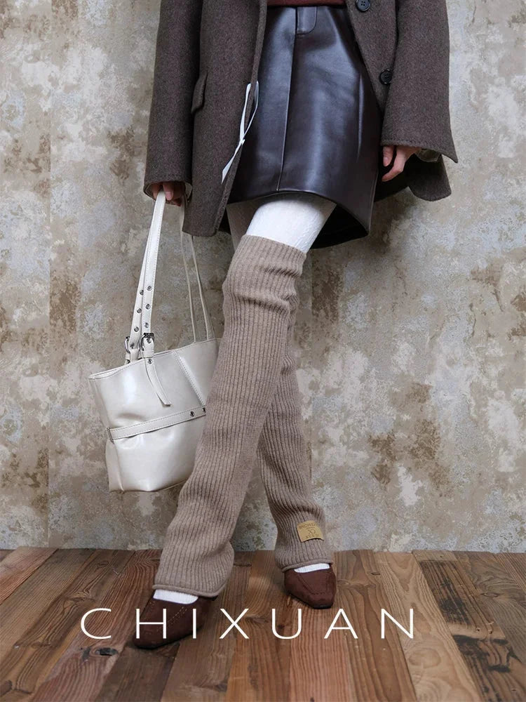 Cozy Slouch Socks and Ribbed Tights Set - Warm Layering Legwear