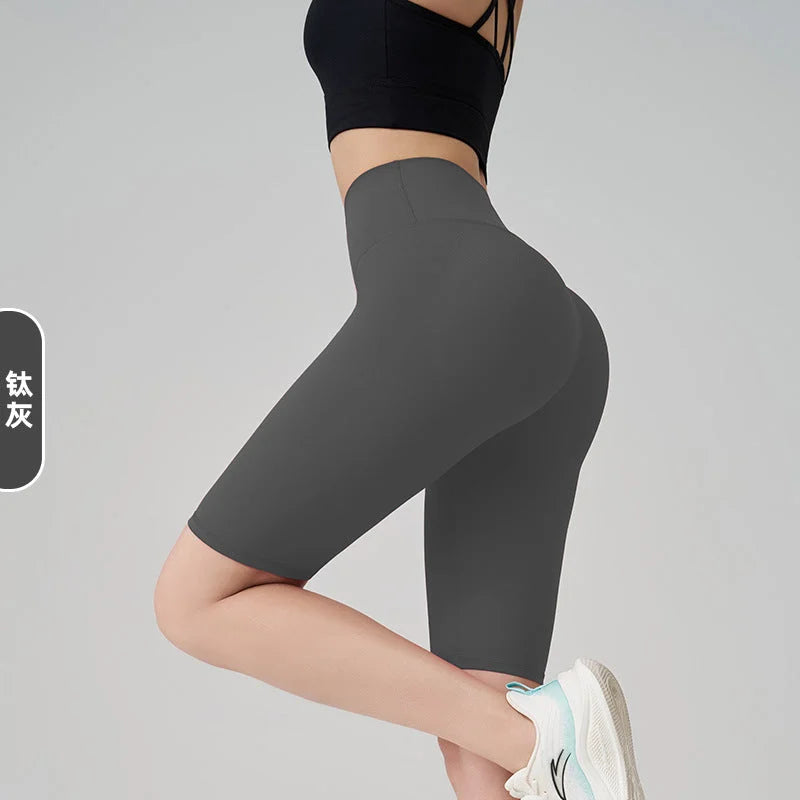 Bare Feel Yoga Shorts Women High Waist Tummy Control No Lines