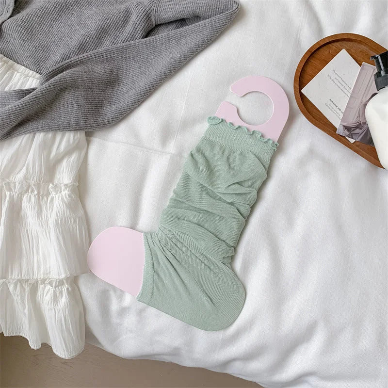 Ballet Style Ruffled Leg Warmers Footless Socks - Scrunch Leg Covers
