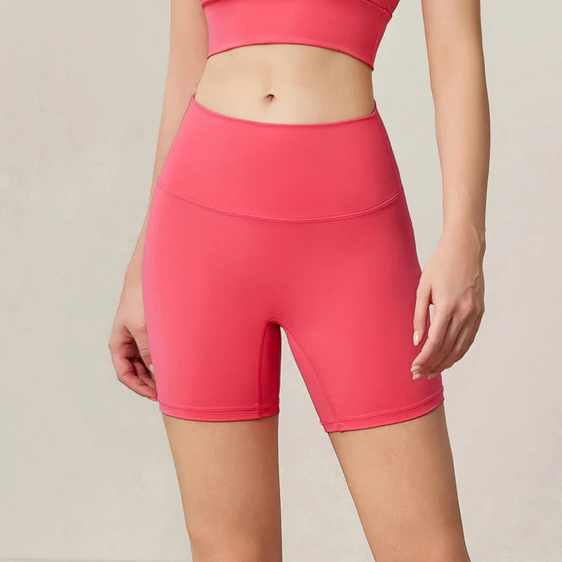 High-Waisted Peach-Booty Yoga Shorts for Fitness & Activewear