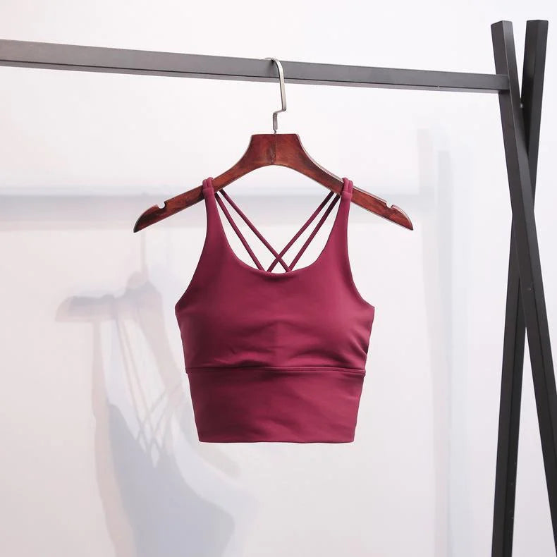 Padded Cross Strap Sports Bra Longline Yoga Vest - Summer 2026
