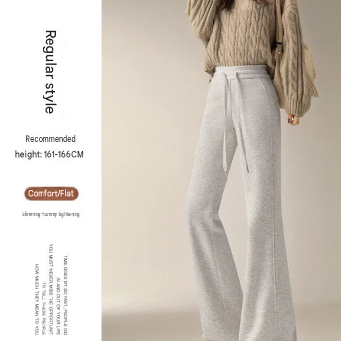 Cool Lyocell High-Waist Micro-Flare Wide-Leg Pants