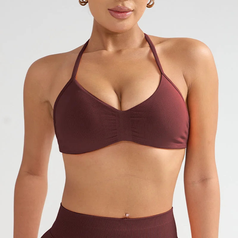 Elegant Back Strap Sports Bra - Ultra Supportive Yoga Top