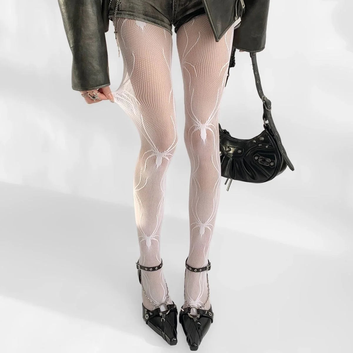 Lace Floral Mesh Tights - Sheer Patterned Pantyhose for Women
