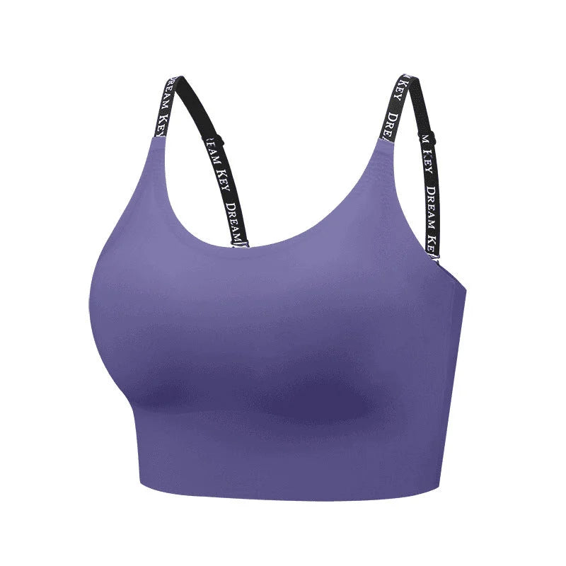 Adjustable Strap Crop Tank Sports Bra Jelly Gel Pad Yoga Gym
