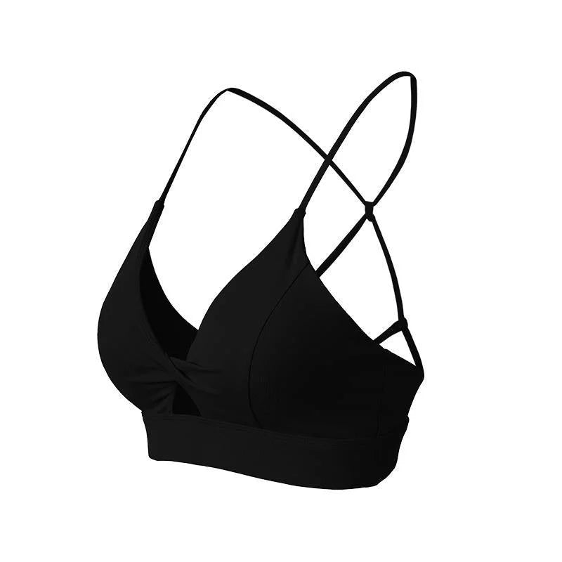 Thin Strap High Elastic Sports Bra for Yoga Fitness & Outdoor Activity