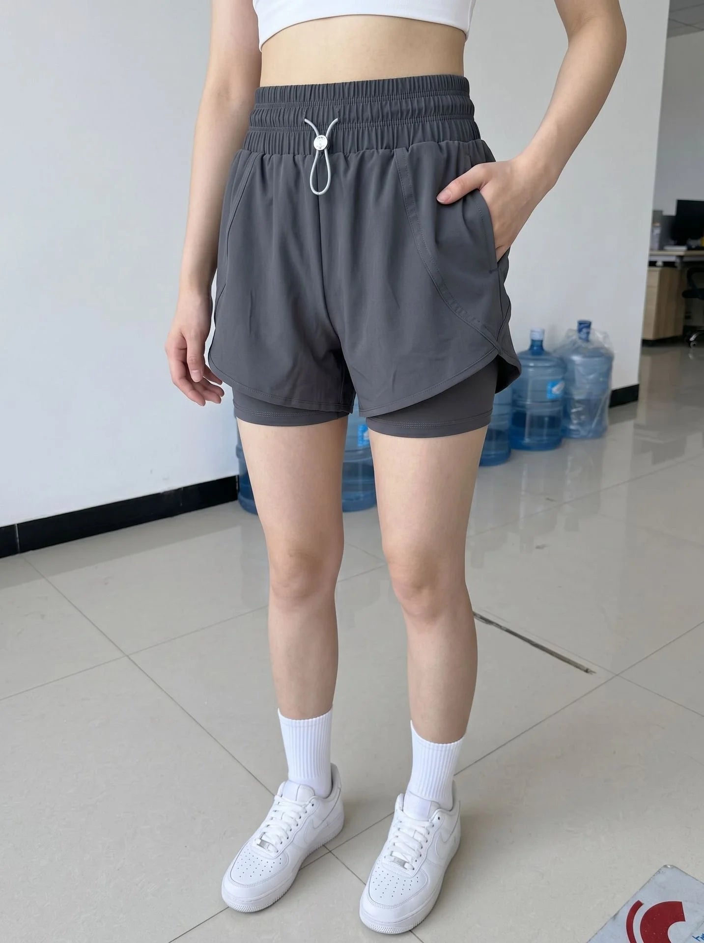 防走光运动短裤女款跑步专用外穿三分裤户外瑜伽健身热裤