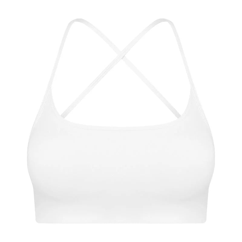 Cross Back Padded Sports Bra - Medium Impact Support