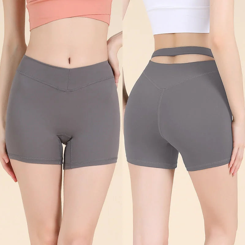 High Waisted Drawstring Yoga Shorts Butt Lifting Seamless Active Shorts