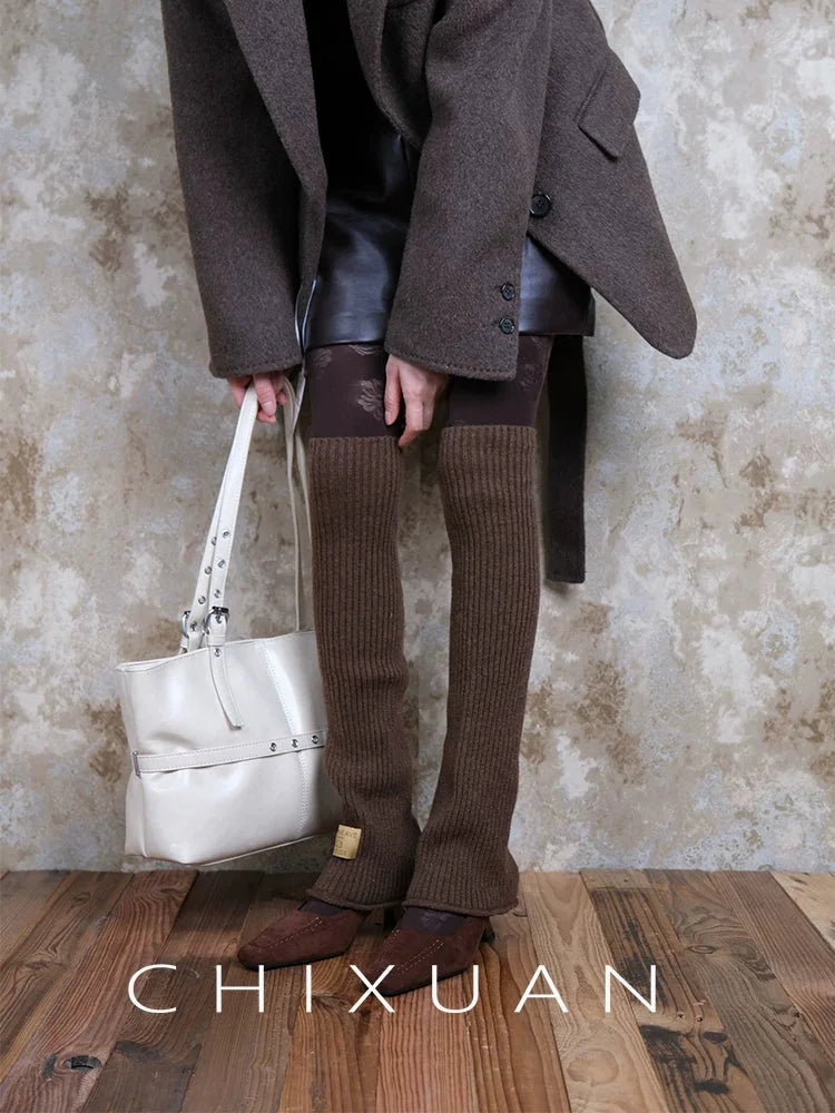 Cozy Slouch Socks and Ribbed Tights Set - Warm Layering Legwear