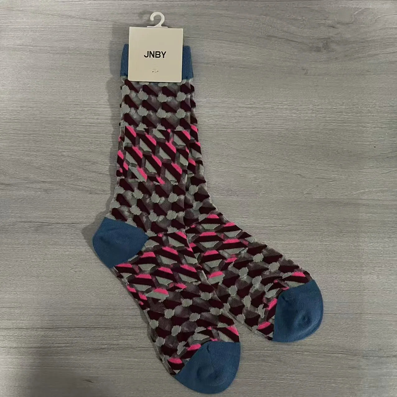 Vintage Jacquard Mid-Calf Socks for Women - Retro Patterned Crew Socks