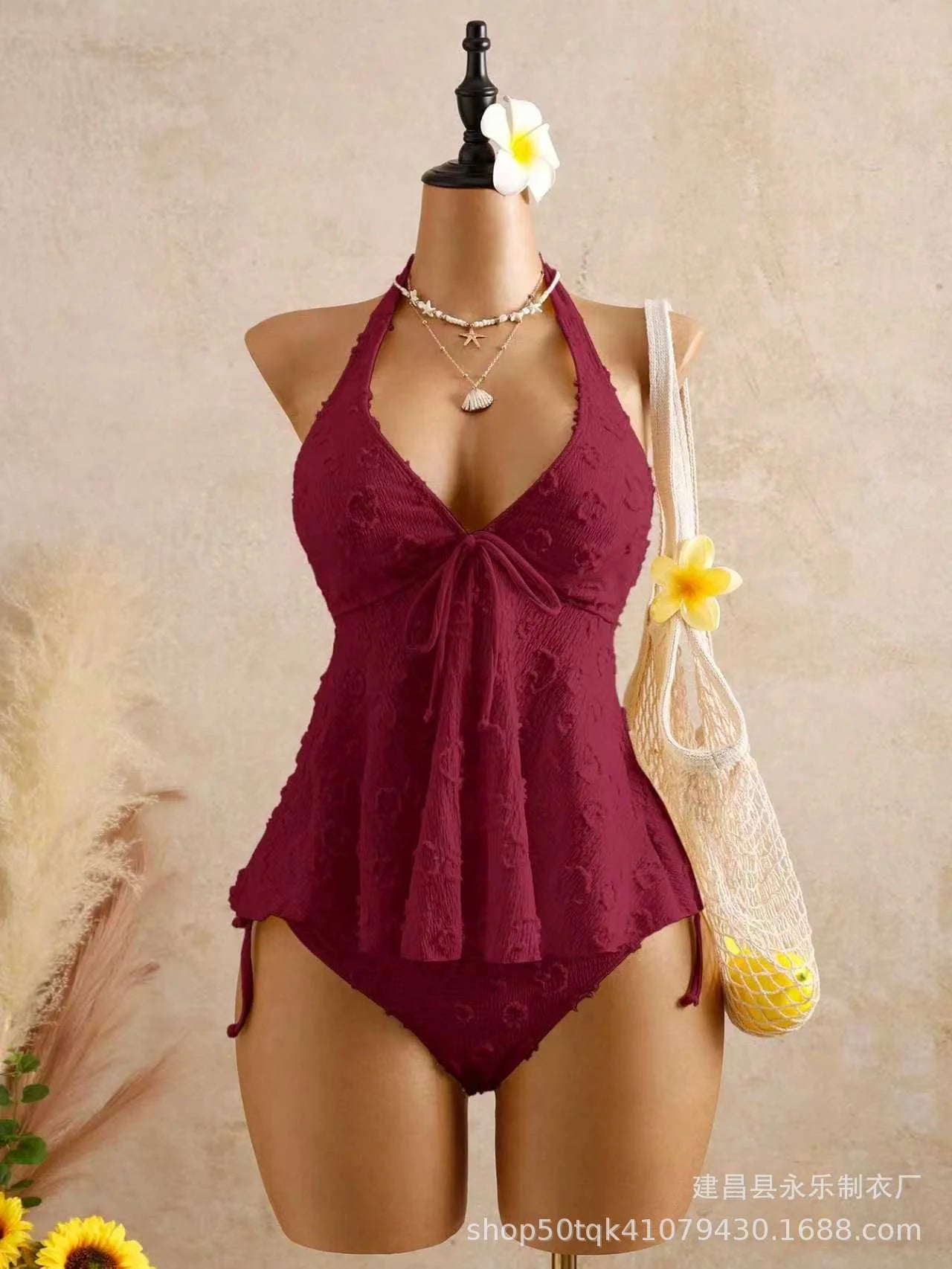 V-neck tie-front camisole lingerie top