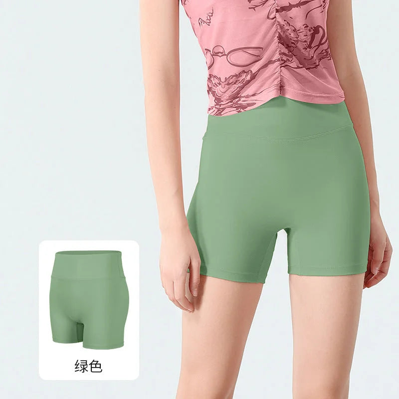 High-Waisted 3/4 Yoga Shorts Seamless Butt-Lifting Tummy Control Quick-Dry Workout Shorts
