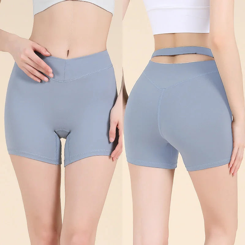 High Waisted Drawstring Yoga Shorts Butt Lifting Seamless Active Shorts