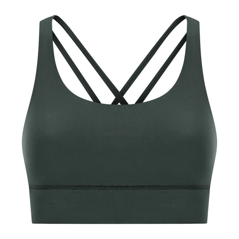 High-Intensity Supportive Crossover Back Yoga Bra