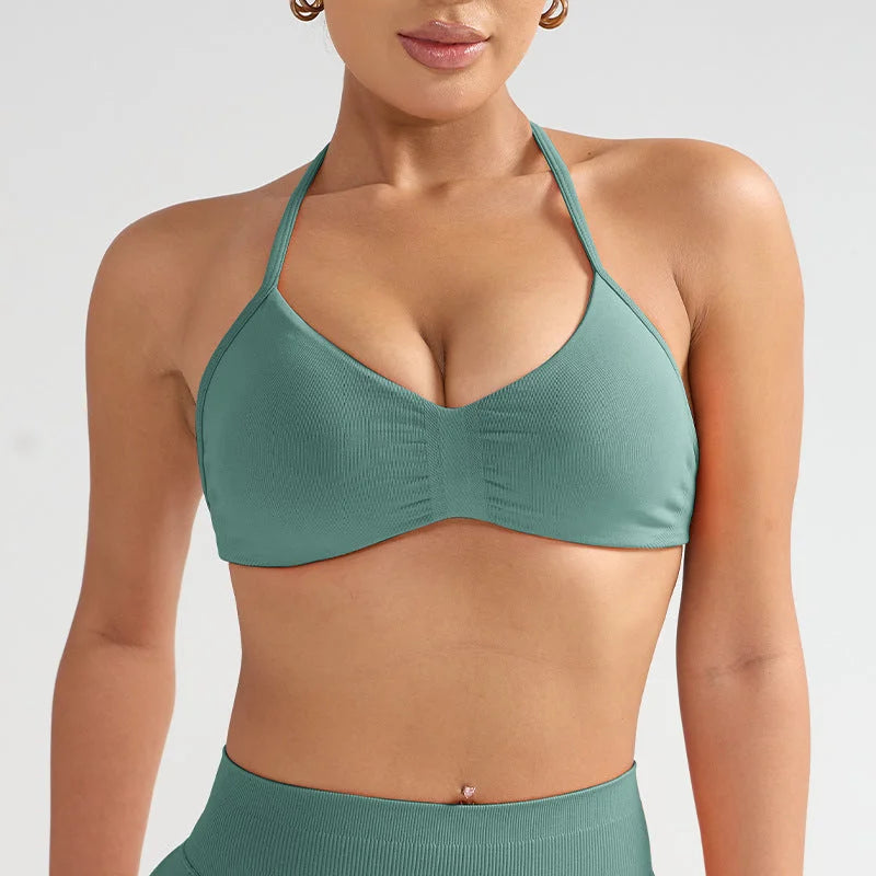 Elegant Back Strap Sports Bra - Ultra Supportive Yoga Top