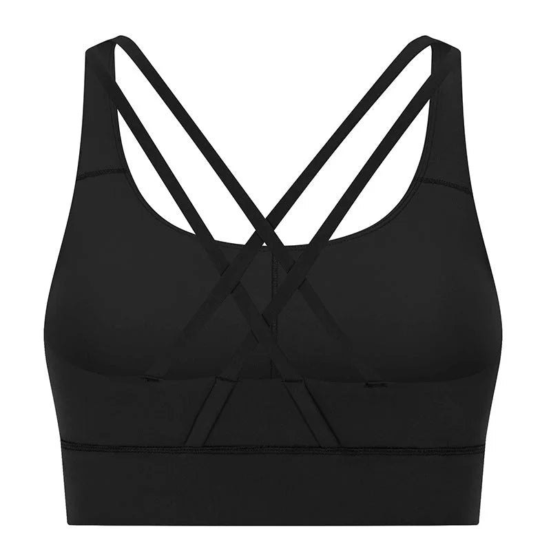 Crossback Sports Bra Matte Texture Wireless Support