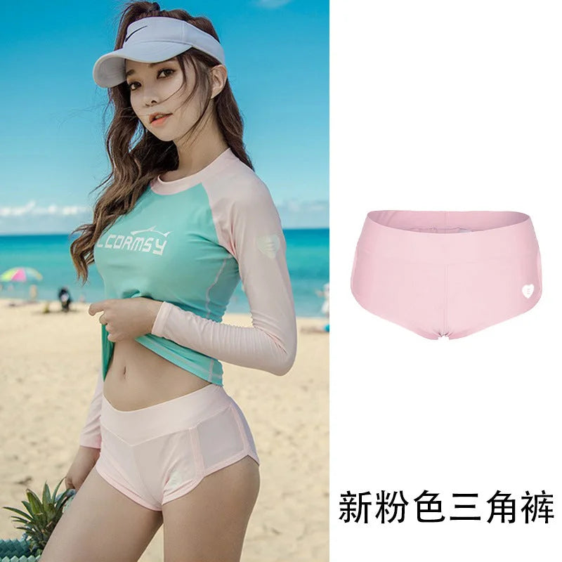 UPF 50+ Long Sleeve Rash Guard & High-Waisted Triangle Briefs