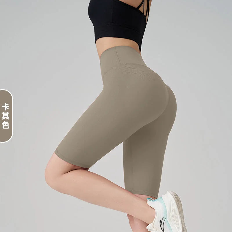Bare Feel Yoga Shorts Women High Waist Tummy Control No Lines