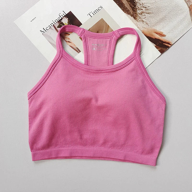 Fine Strap Tie-Dye Sports Bra with Padding - Breathable Yoga & Fitness Top