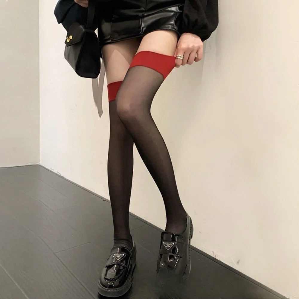 Sexy Black Fishnet Open-Crotch Suspender Stockings
