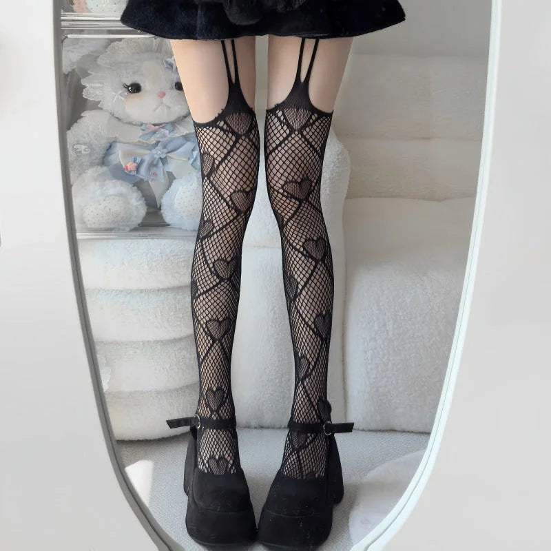 Lace Floral Mesh Tights - Sheer Patterned Pantyhose for Women