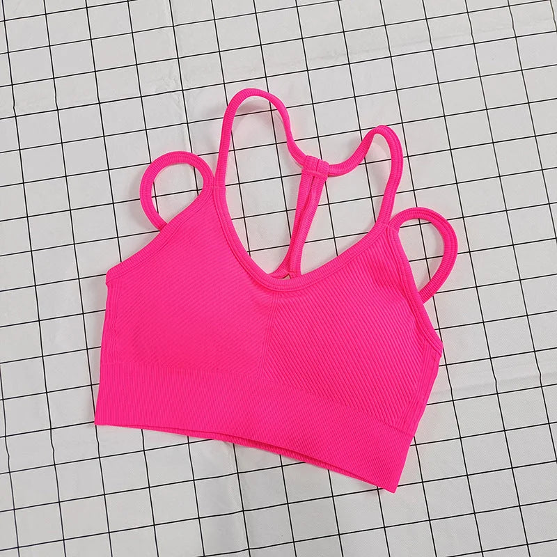 Nude feel sport bra with crisscross back