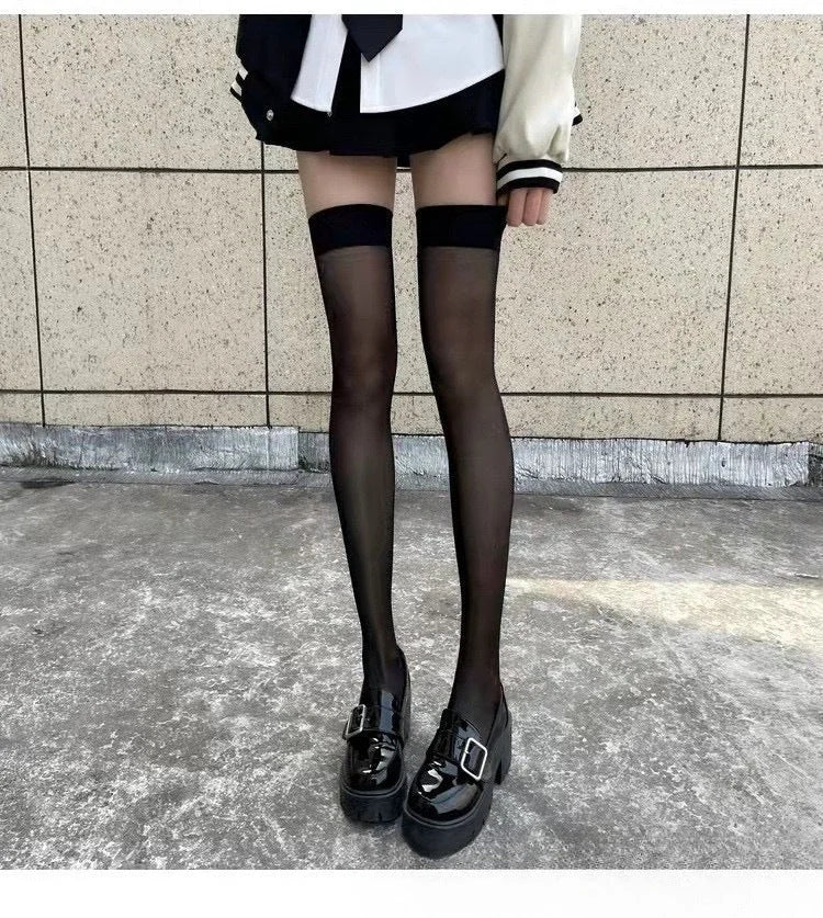 Sexy Black Fishnet Open-Crotch Suspender Stockings