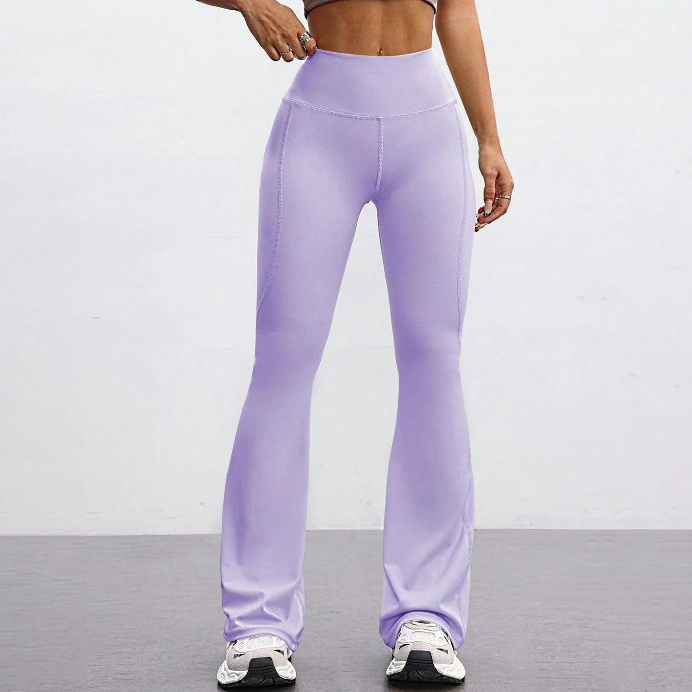 High Waisted Flared Yoga Pants Butt Lifting Naked Feel Stretch Quick Dry