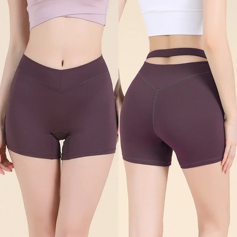 High Waisted Drawstring Yoga Shorts Butt Lifting Seamless Active Shorts