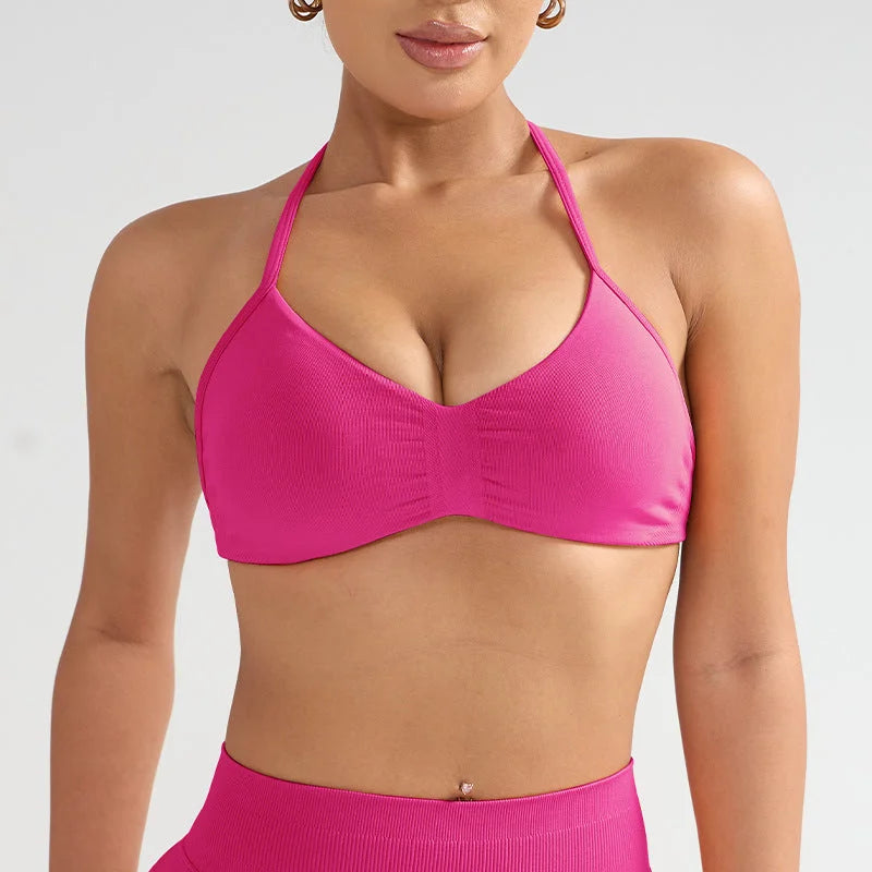 Elegant Back Strap Sports Bra - Ultra Supportive Yoga Top