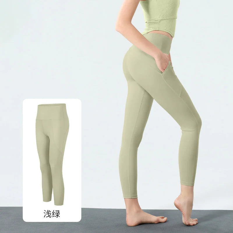 High Waist 7/8 Yoga Leggings with Pocket Detail