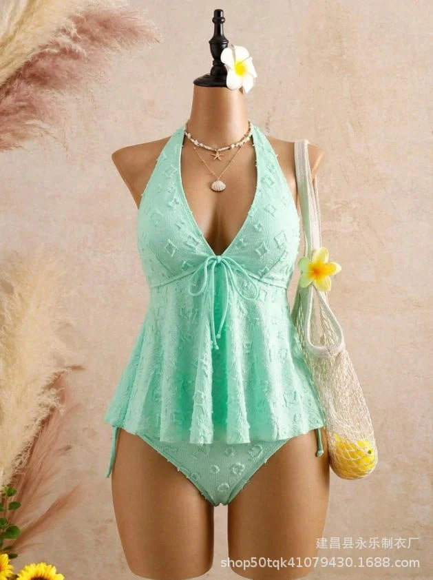 V-neck tie-front camisole lingerie top