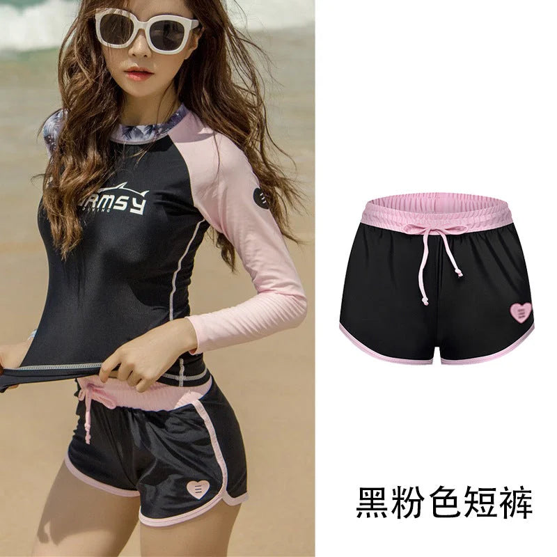 UPF 50+ Long Sleeve Rash Guard & High-Waisted Triangle Briefs