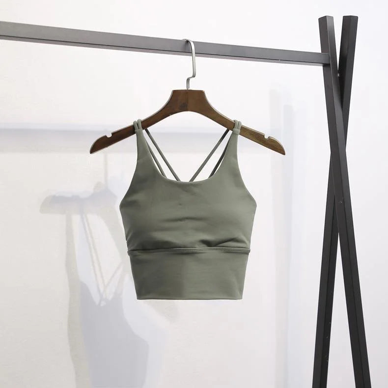 Padded Cross Strap Sports Bra Longline Yoga Vest - Summer 2026