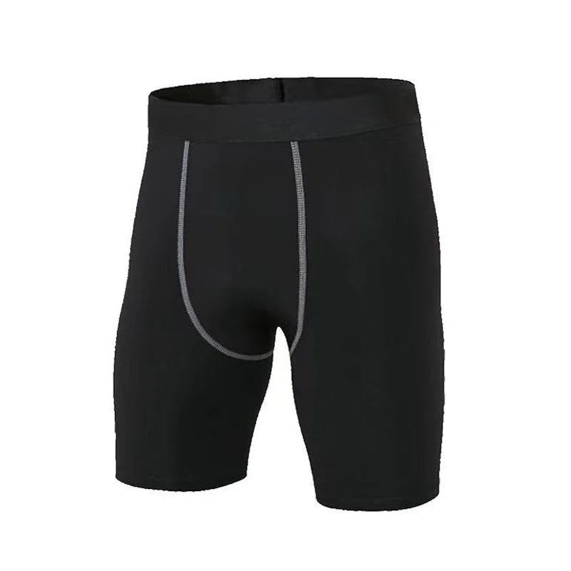 Matte Black High-Waisted Compression Shorts - Quick Dry Athletic Fit
