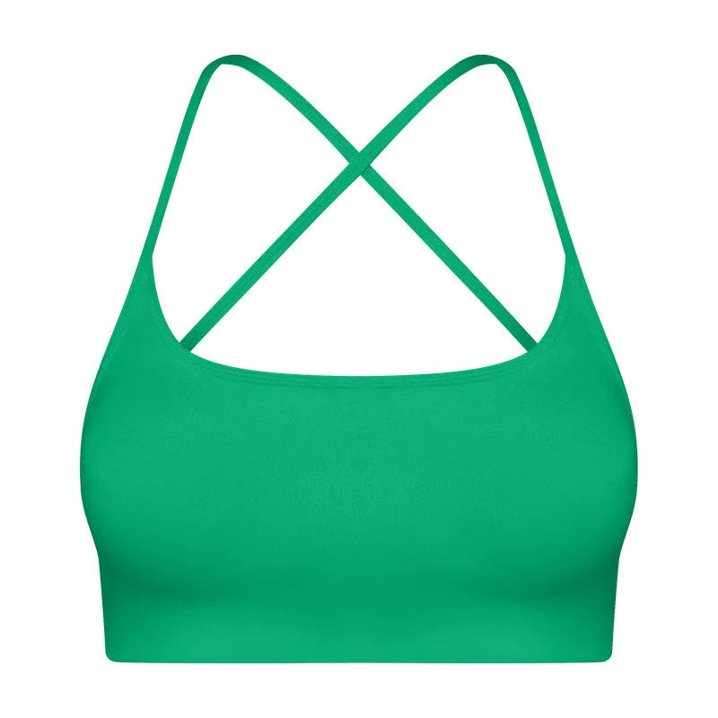 Cross Back Padded Sports Bra - Medium Impact Support