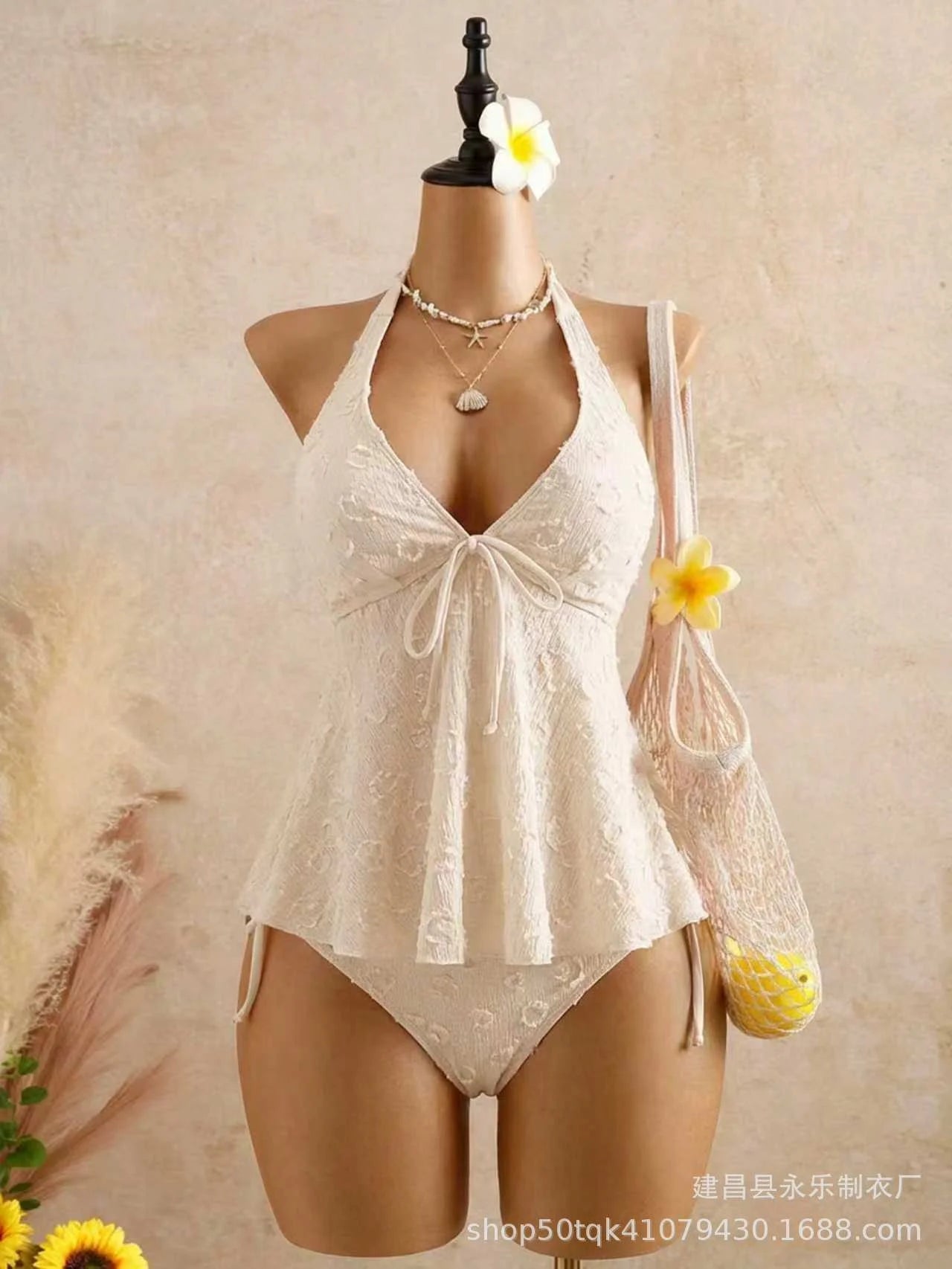 V-neck tie-front camisole lingerie top