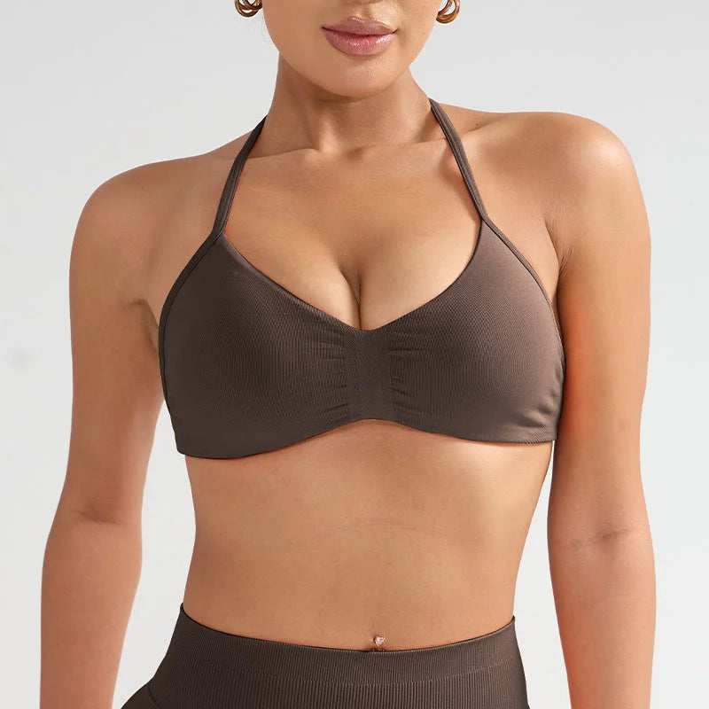 Elegant Back Strap Sports Bra - Ultra Supportive Yoga Top
