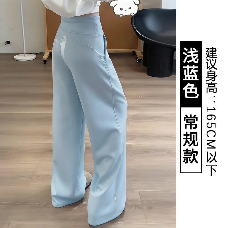 Wide Leg Lounge Pants Women High Waisted Soft Drape Butt Lifting