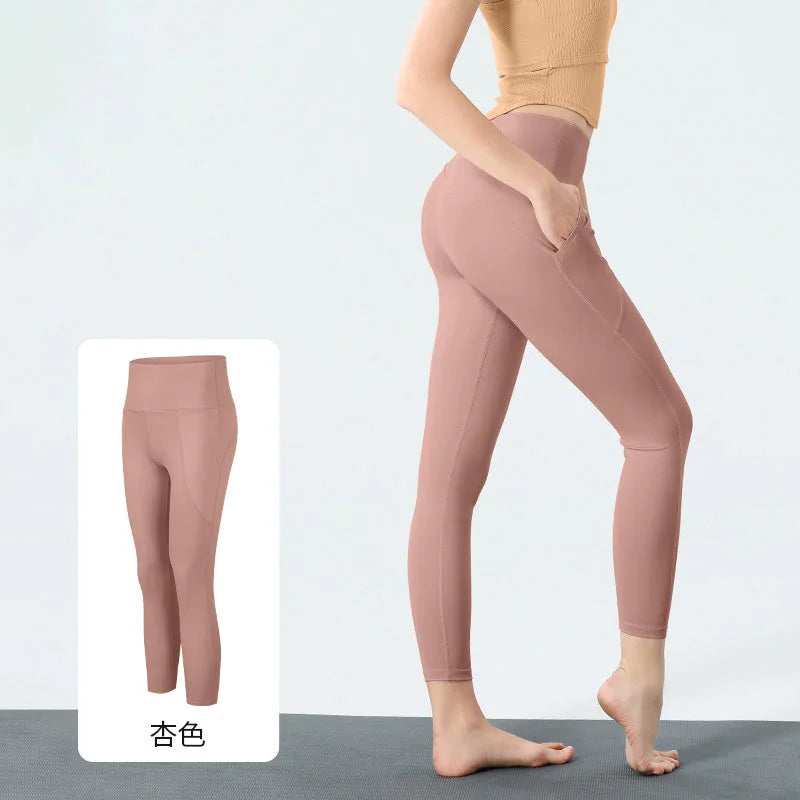 High Waist 7/8 Yoga Leggings with Pocket Detail