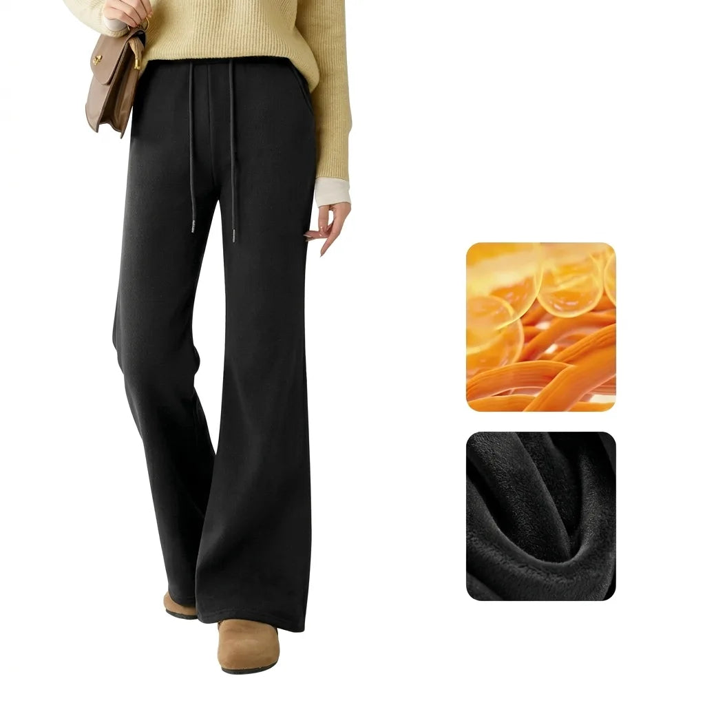 Cool Lyocell High-Waist Micro-Flare Wide-Leg Pants