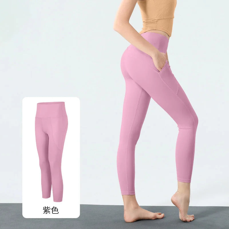 High Waist 7/8 Yoga Leggings with Pocket Detail