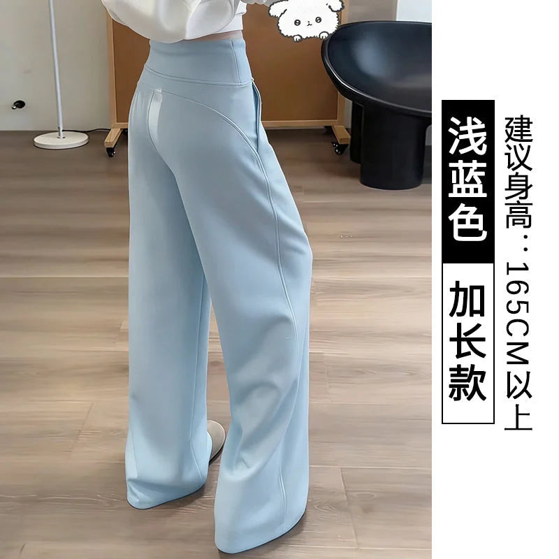 Wide Leg Lounge Pants Women High Waisted Soft Drape Butt Lifting