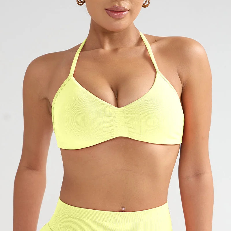 Elegant Back Strap Sports Bra - Ultra Supportive Yoga Top