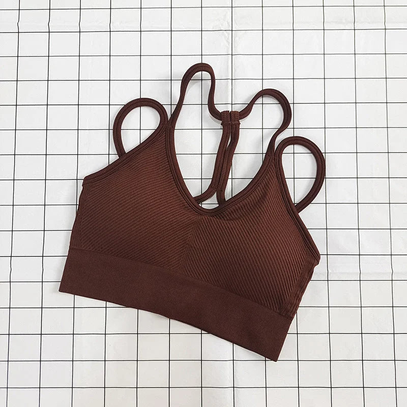 Nude feel sport bra with crisscross back