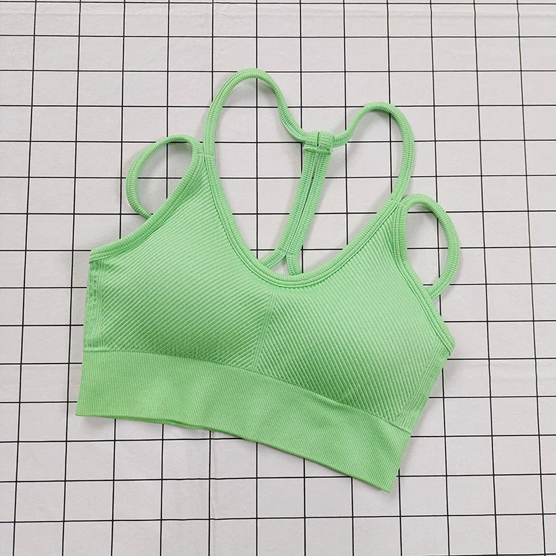 Nude feel sport bra with crisscross back